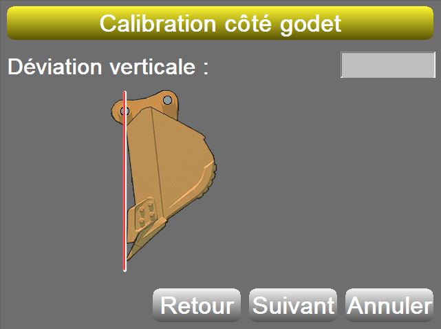 Calibration de la verticalité du godet