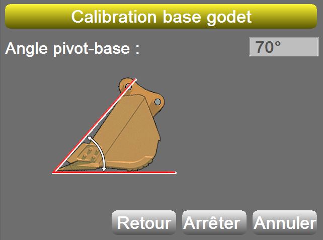 Calibration du niveau du fond de godet