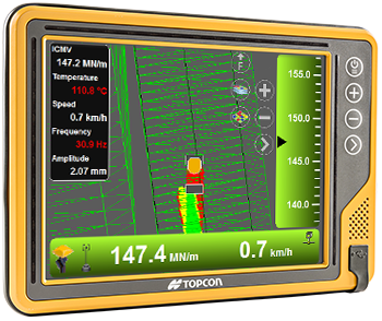 Écran de controle de système de guidage pour compacteur